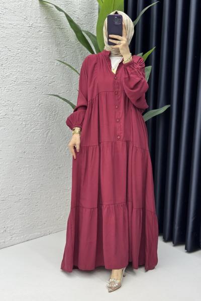 Hale Elbise Tesettür Giyim Bordo