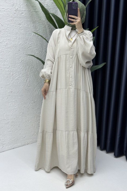 Hale Elbise Tesettür Giyim Taş Rengi