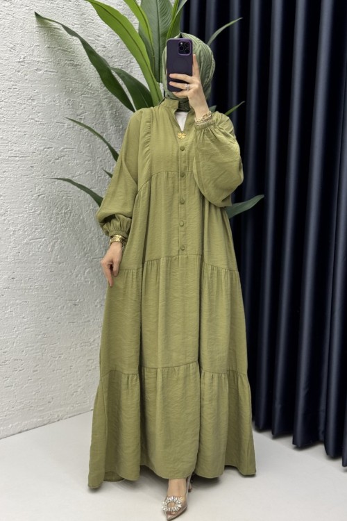 Hale Elbise Tesettür Giyim Yeşil