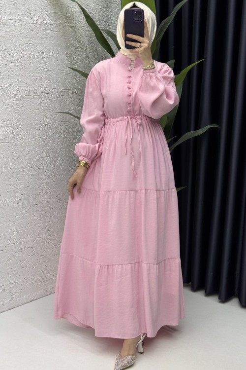 Handan Elbise Tesettür Giyim Pembe