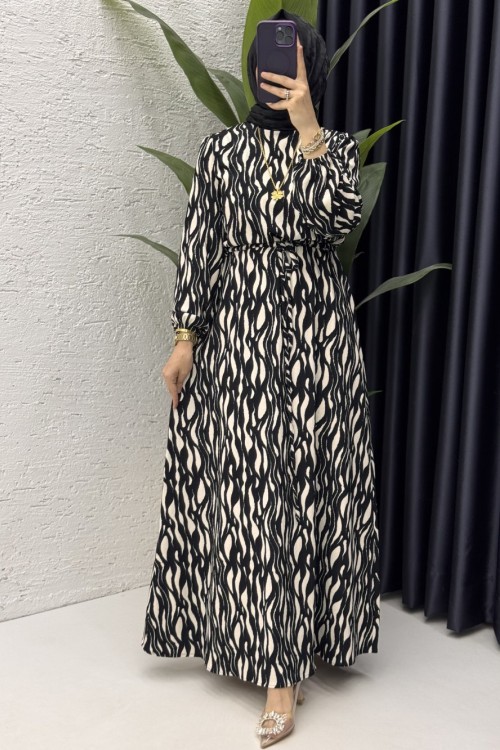 Hanne Elbise Tesettür Giyim Siyah