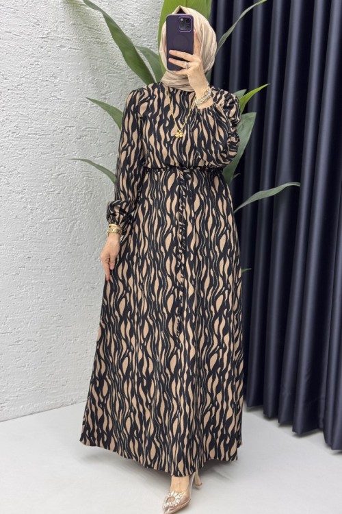 Hanne Elbise Tesettür Giyim Vizon