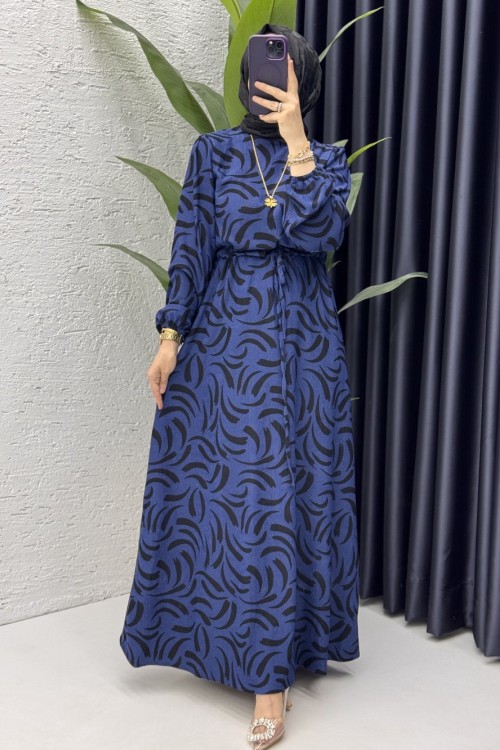 Hanne Elbise Tesettür Giyim Lacivert