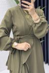 Hanzade Takım Tesettür Giyim Koyu Haki