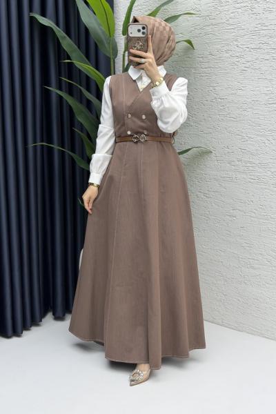 Hatem Kot Jile Tesettür Giyim  Vizon