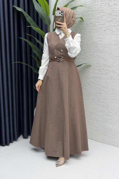 Hatem Kot Jile Tesettür Giyim  Vizon