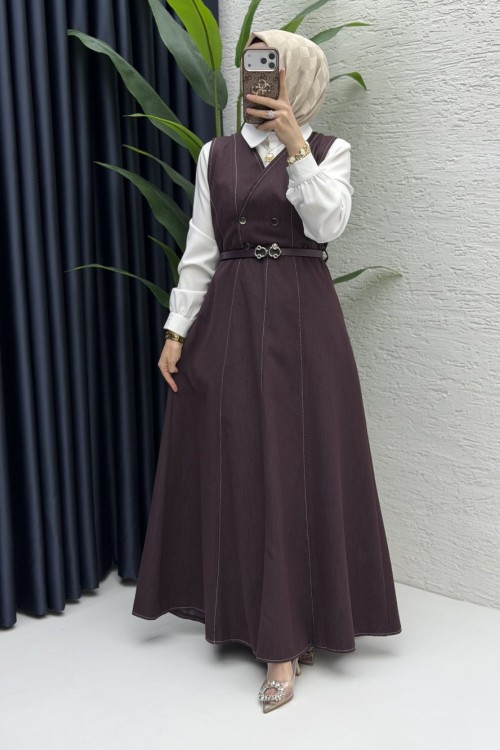 Hatem Kot Jile Tesettür Giyim  Mürdüm