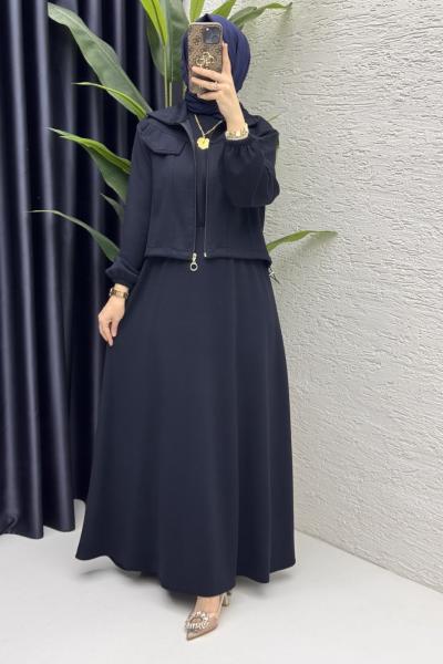 Hazal Elbise Takım Koyu Lacivert