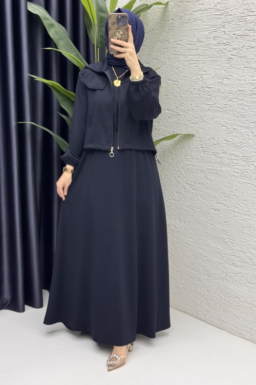 Hazal Elbise Takım Koyu Lacivert