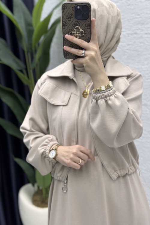 Hazal Elbise Takım  Taş Rengi