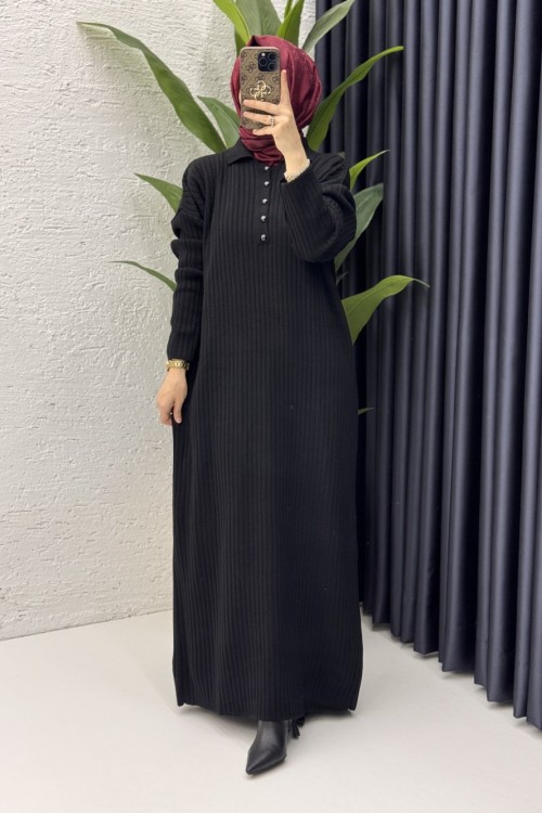 Hazen Elbise Tesettür Giyim  Siyah