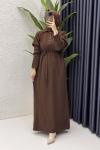 Hazen Elbise Tesettür Giyim  Kahverengi