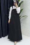 Hazen Kot jile Tesettür Giyim  Siyah