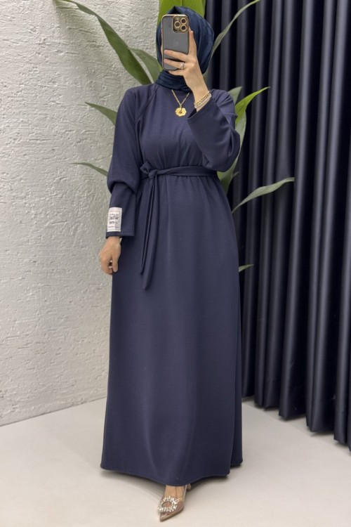 Hüsna Elbise Tesettür Giyim  Lacivert