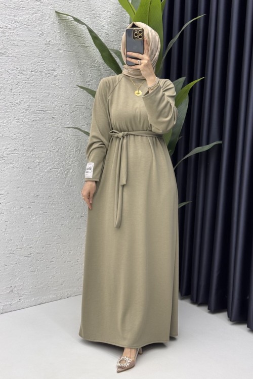 Hüsna Elbise Tesettür Giyim  Nefti Yeşili