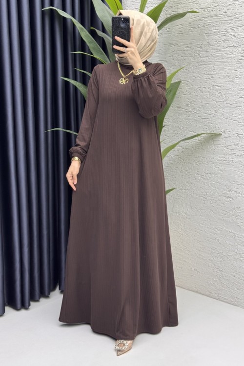 İdil Elbise Tesettür Giyim  Kahve