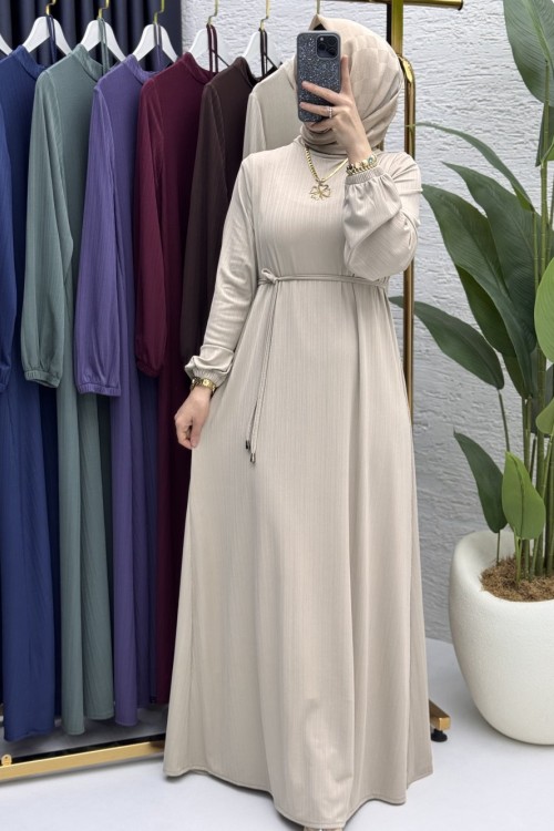 İdil Elbise Tesettür Giyim  Taş Rengi