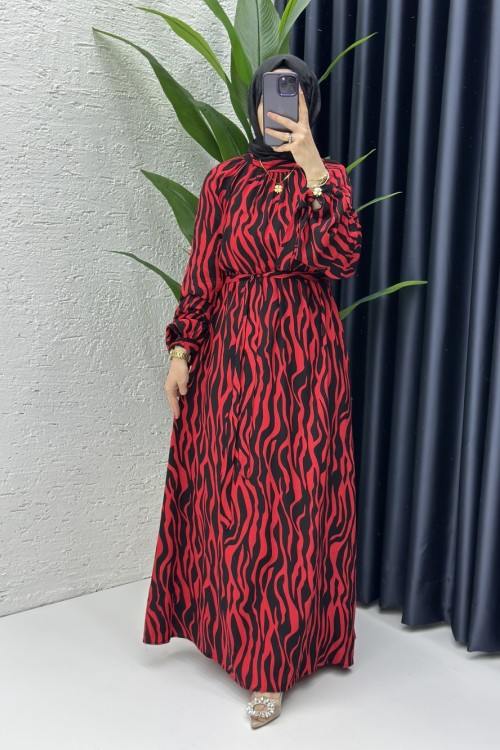 İkra Elbise Kırmızı