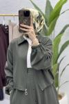 İlve Etekli Takım Tesettür Giyim Haki