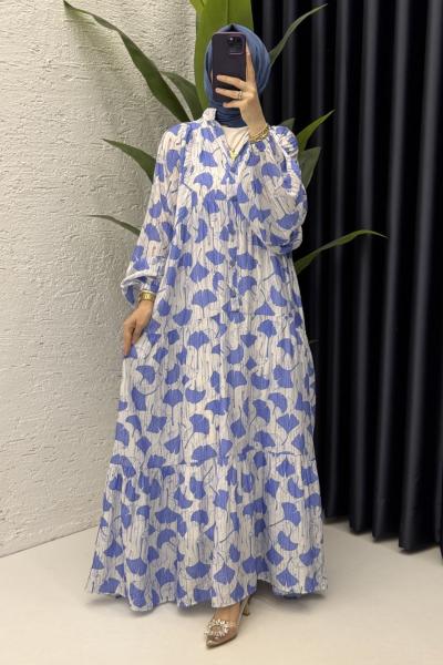 İnci Elbise Tesettür Giyim Mavi