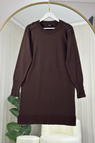 İnci Tunik Kahverengi