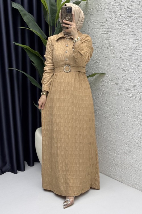 İncilay Elbise  Camel