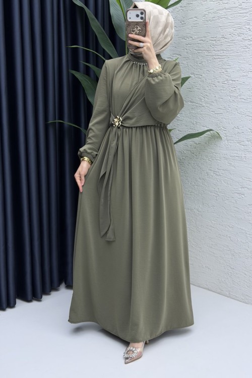 Jülide Elbise Tesettür Giyim  Haki