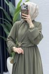 Jülide Elbise Tesettür Giyim  Haki