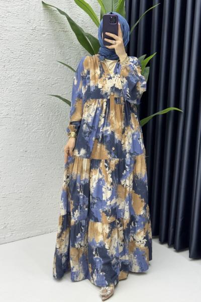 Kardelen Elbise Tesettür Giyim Mavi