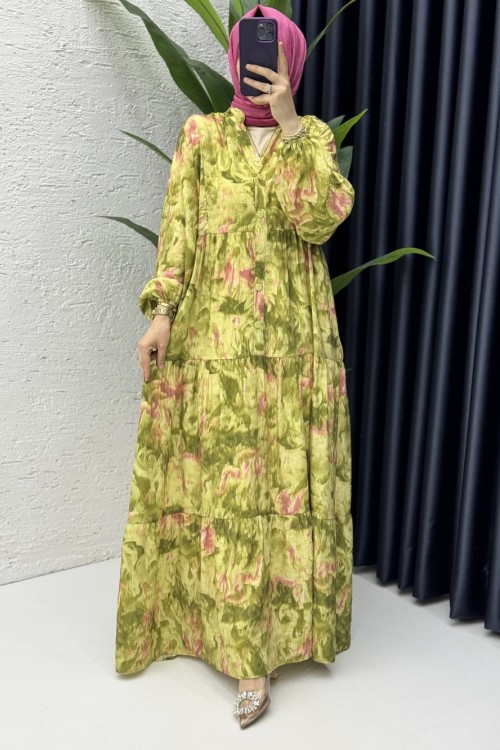 Kardelen Elbise Tesettür Giyim Yeşil