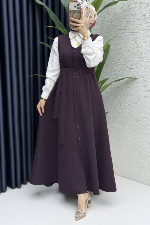 Kübra Jile Tesettür Giyim  Mürdüm