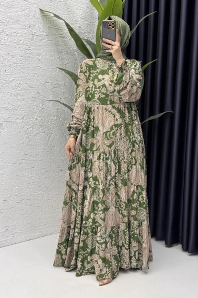 Kumsal Elbise Tesettür Giyim Haki