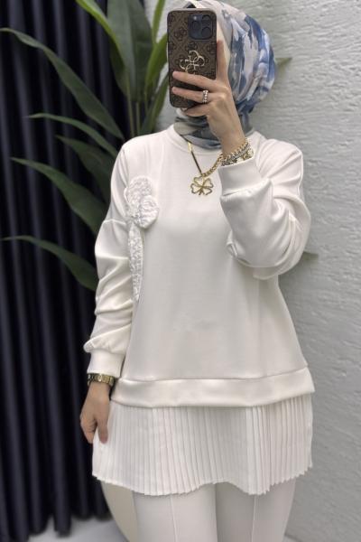 Lâl Takım Tesettür Giyim Ekru