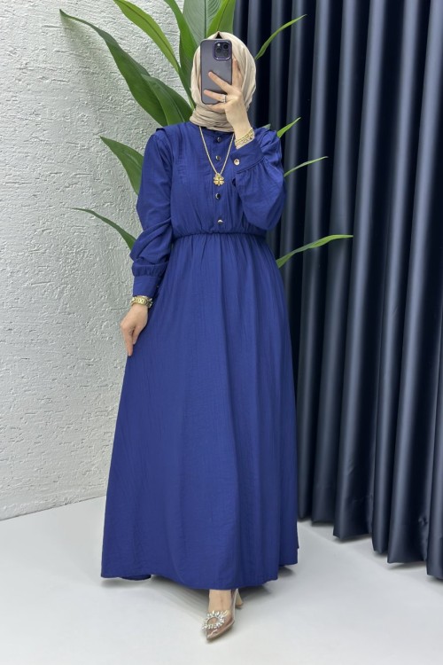 Lacivert Vera Tesettür Elbise Lacivert