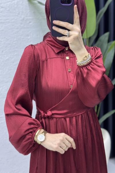 Lalim Elbise Tesettür Giyim Vişne