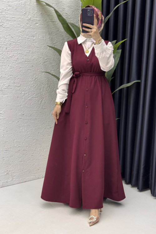 Lamia Jile Tesettür Giyim Bordo