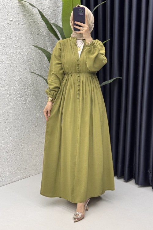 Lara Elbise Tesettür Giyim Yeşil