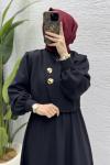 Leyza Elbise Tesettür Giyim  Siyah