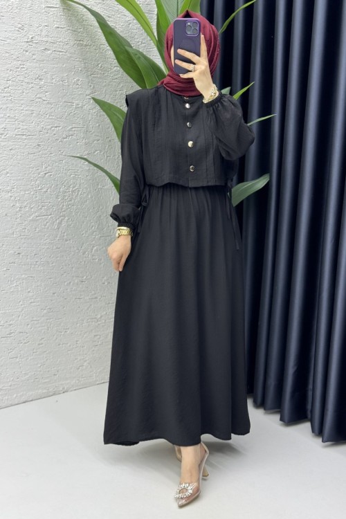 Livanur Elbise Tesettür Giyim Siyah