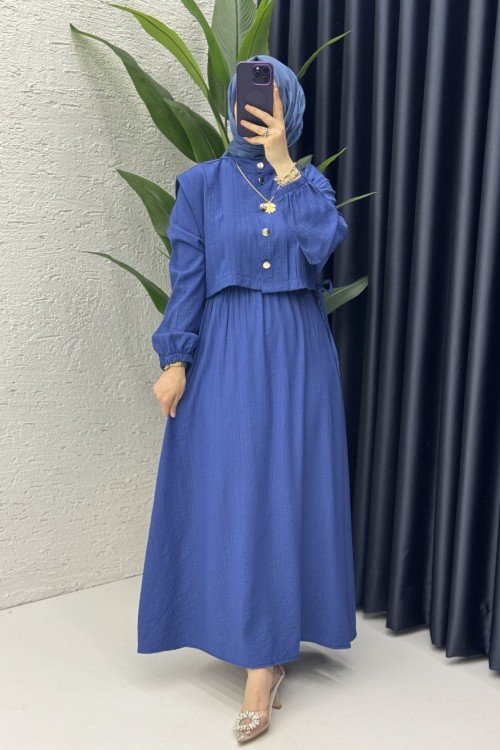 Livanur Elbise Tesettür Giyim İndigo