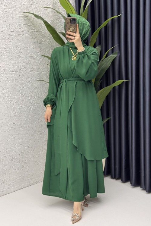 Mahinur Takım Tesettür Giyim  Zümrüt