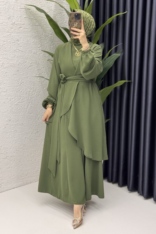 Mahinur Takım Tesettür Giyim  Haki