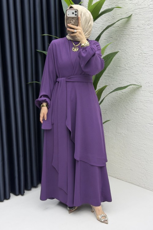 Mahinur Takım Tesettür Giyim Mor