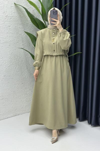 Mahinur Tesettür Elbise Su Yeşili