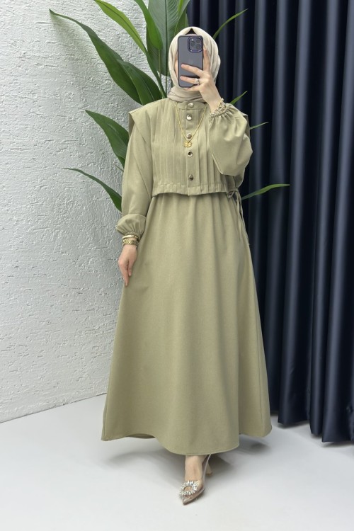 Mahinur Tesettür Elbise Su Yeşili