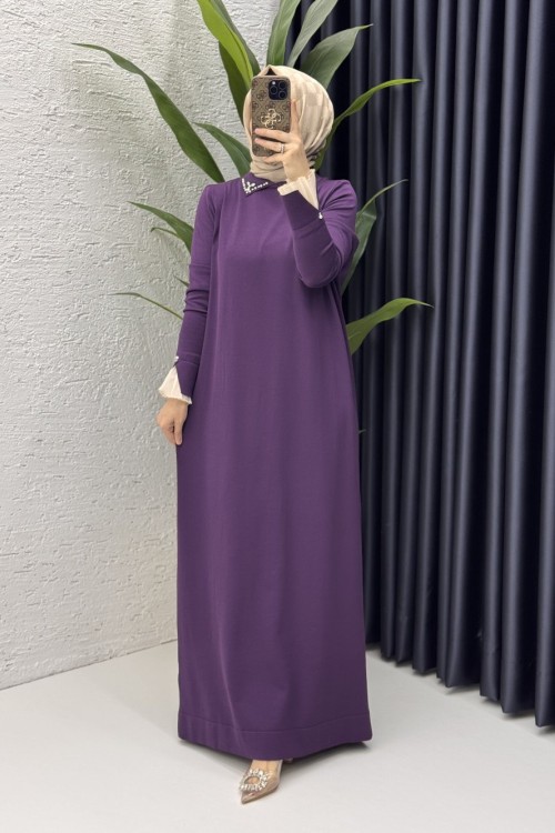 Matmazel Elbise Tesettür Giyim  Mor
