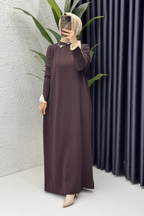 Matmazel Elbise Tesettür Giyim  Kahverengi