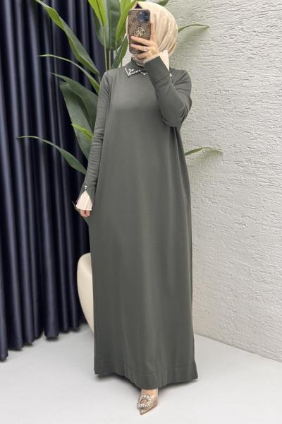Matmazel Elbise Tesettür Giyim Haki