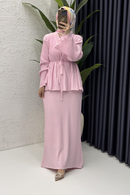 Mehru Elbise Tesettür Giyim  Pembe