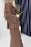 Mehru Elbise Tesettür Giyim  Kahverengi